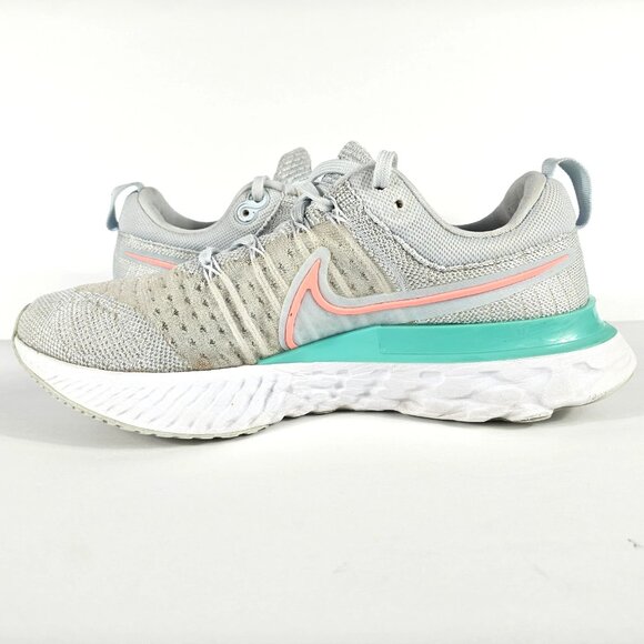 Nike React Infinity Run Flyknit 2 Women's 8 Shoes Blue Tint Lava Glow CT2423-400 - Picture 9 of 16